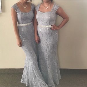 Lace Dress with Rhinestone Belt